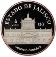 10 Pesos Jalisco - Silver Proof Issue, Mexico, 2006 reverse image