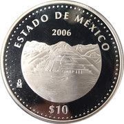 10 Pesos Estado de México - Silver Proof Issue, Mexico, 2006 reverse image