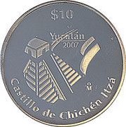 10 Pesos Yucatan - Silver Proof Issue, Mexico, 2007 reverse image