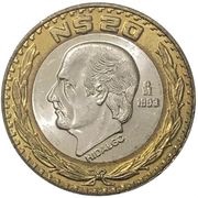 20 Nuevos Pesos, Mexico, 1993-1995 reverse image