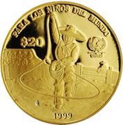 20 Pesos - "Charrito" UNICEF, Mexico, 1999 reverse image