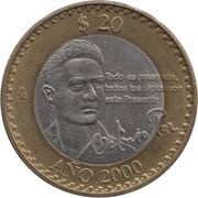 20 Pesos Octavio Paz, Mexico, 2000-2001 reverse image