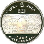 20 Pesos Bank of Mexico, Mexico, 2005 reverse image