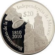 20 Pesos Parroquia de Dolores, Mexico, 2010 reverse image