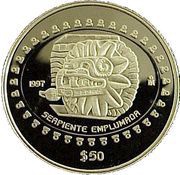 50 Pesos Serpiente Emplumada - 1/2 oz Gold Bullion, Mexico, 1997 reverse image