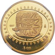 100 Pesos Serpiente Emplumada - 1 oz Gold Bullion, Mexico, 1997 reverse image
