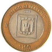 100 Pesos Tlaxcala, Mexico, 2003 reverse image