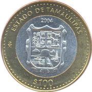 100 Pesos Tamaulipas, Mexico, 2004 reverse image