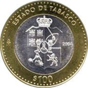 100 Pesos Tabasco, Mexico, 2004 reverse image