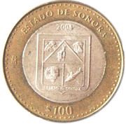 100 Pesos Sonora, Mexico, 2004 reverse image