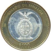100 Pesos Sinaloa, Mexico, 2004 reverse image
