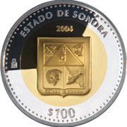 100 Pesos Sonora - Gold and Silver Proof Issue, Mexico, 2004 reverse image