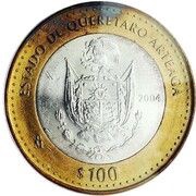 100 Pesos Querétaro Arteaga, Mexico, 2004 reverse image