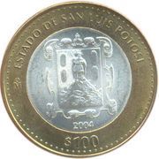 100 Pesos San Luis de Potosí, Mexico, 2004 reverse image