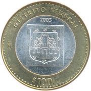 100 Pesos Distrito Federal, Mexico, 2005 reverse image