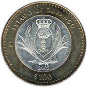 100 Pesos Durango, Mexico, 2005 reverse image
