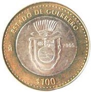 100 Pesos Guerrero, Mexico, 2005 reverse image