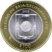 100 Pesos Baja California Sur, Mexico, 2005 reverse image