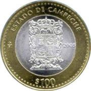 100 Pesos Campeche, Mexico, 2005 reverse image