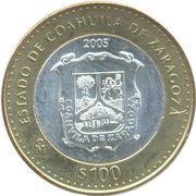 100 Pesos Coahuila, Mexico, 2005 reverse image