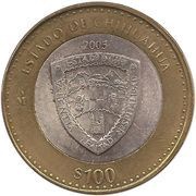 100 Pesos Chihuahua, Mexico, 2005 reverse image