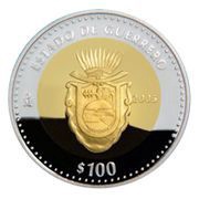 100 Pesos Guerrero - Gold and Silver Proof Issue, Mexico, 2005 reverse image