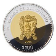 100 Pesos Guanajuato - Gold and Silver Proof Issue reverse image
