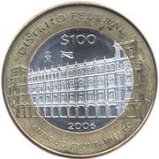100 Pesos Distrito Federal, Mexico, 2006 reverse image