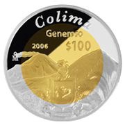 100 Pesos Colima - Gold and Silver Proof Issue, Mexico, 2006 reverse image