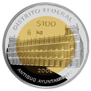 100 Pesos Distrito Federal - Gold and Silver Proof Issue, Mexico, 2006 reverse image