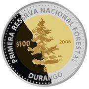 100 Pesos Durango - Gold and Silver Proof Issue, Mexico, 2006 reverse image