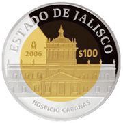 100 Pesos Jalisco - Gold and Silver Proof Issue, Mexico, 2006 reverse image