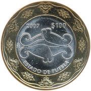 100 Pesos Puebla, Mexico, 2007 reverse image