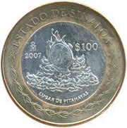 100 Pesos Sinaloa, Mexico, 2007 reverse image