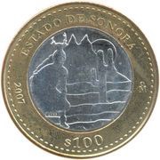 100 Pesos Sonora, Mexico, 2007 reverse image