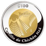 100 Pesos Yucatán - Gold and Silver Proof Issue, Mexico, 2007 reverse image