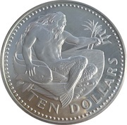 10 Dollars - Elizabeth II Set Issue, Barbados, 1974-1981 reverse image