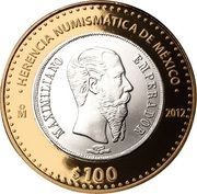 100 Pesos Second Empire Coin, Mexico, 2012 reverse image