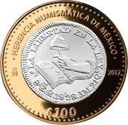 100 Pesos Gold Republican Coin, Mexico, 2012 reverse image