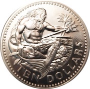 10 Dollars - Elizabeth II Independence - Set Issue, Barbados, 1976 reverse image