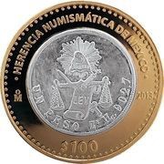 100 Pesos Balanza Coin, Mexico, 2013 reverse image