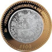 100 Pesos Counter-Stamped Republican Coin, Mexico, 2013 reverse image