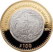 100 Pesos Republican ¼ Real of 1834 reverse image
