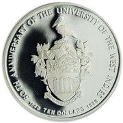 10 Dollars - Elizabeth II University of the West Indies, Barbados, 1998 reverse image