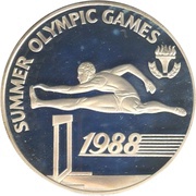 20 Dollars - Elizabeth II Olympics, Barbados, 1988 reverse image