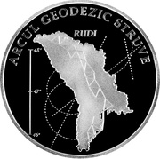 50 Lei Geodesic Arc of Struve, Moldova, 2009 reverse image