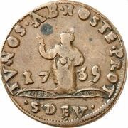 Dardenna Ste Dévote - Honoré III, Monaco, 1735 reverse image