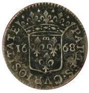 1⁄12 Ecu ou 5 sols Imitation de Dombes Louis 1er, Monaco, 1668 reverse image