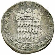 Pezzetta ou 3 sols - Honoré II, Monaco, 1648 reverse image