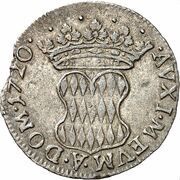 Pezzetta de 6 sols - Antoine I, Monaco, 1720 reverse image